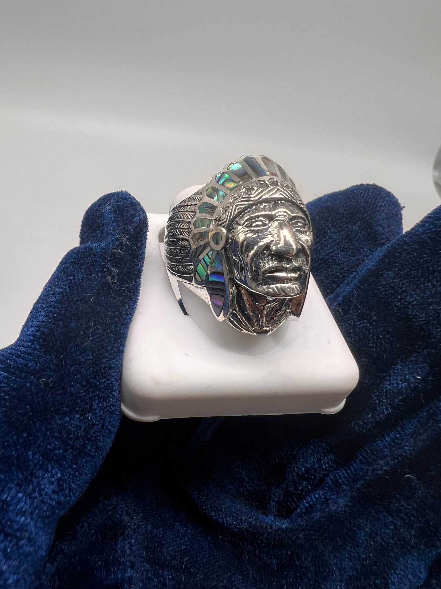 Indian head real silver ring