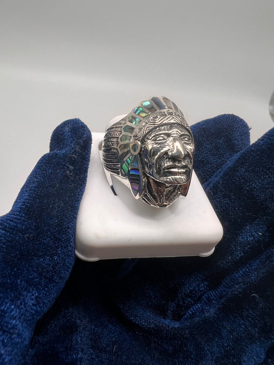 Indian head real silver ring