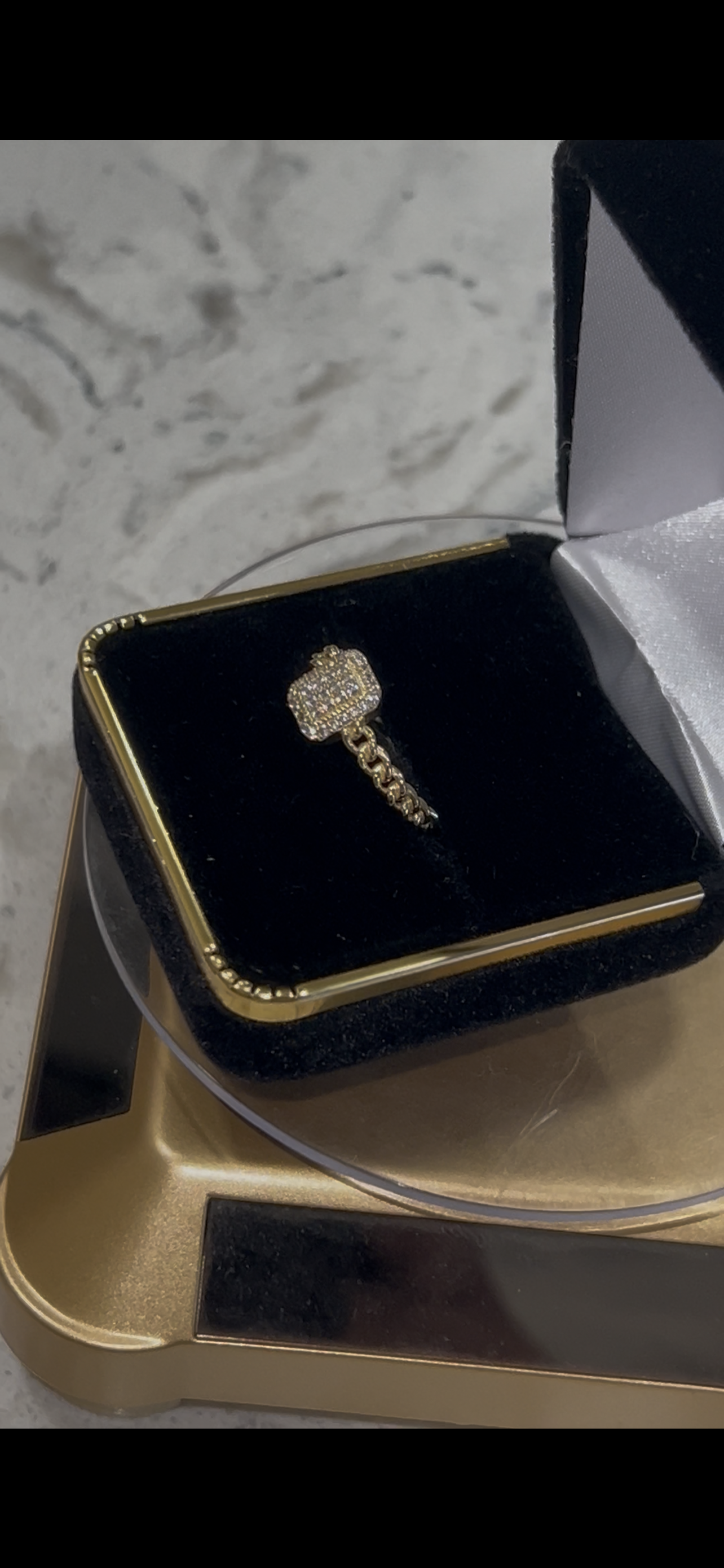 14k real gold baguette shape ring