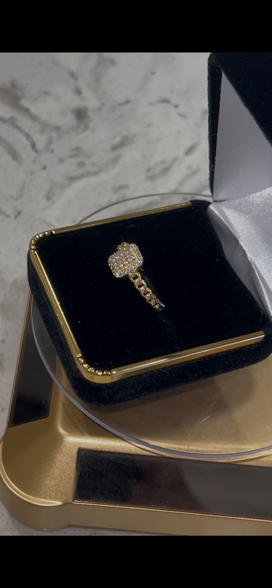 14k real gold baguette shape ring