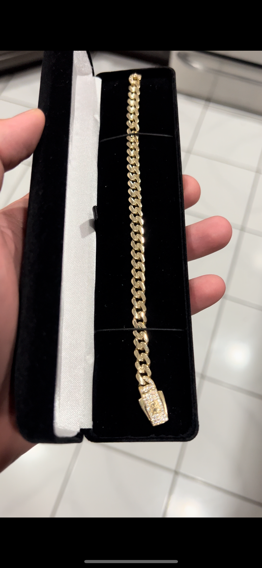 6mm 14k real gold cuban bracelet