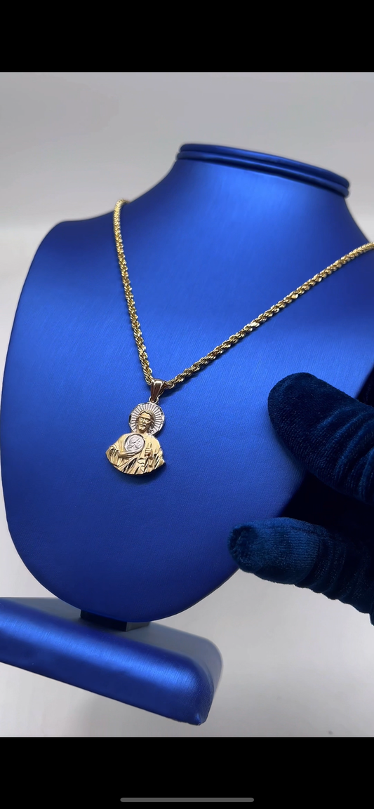 14k real gold San Judas set