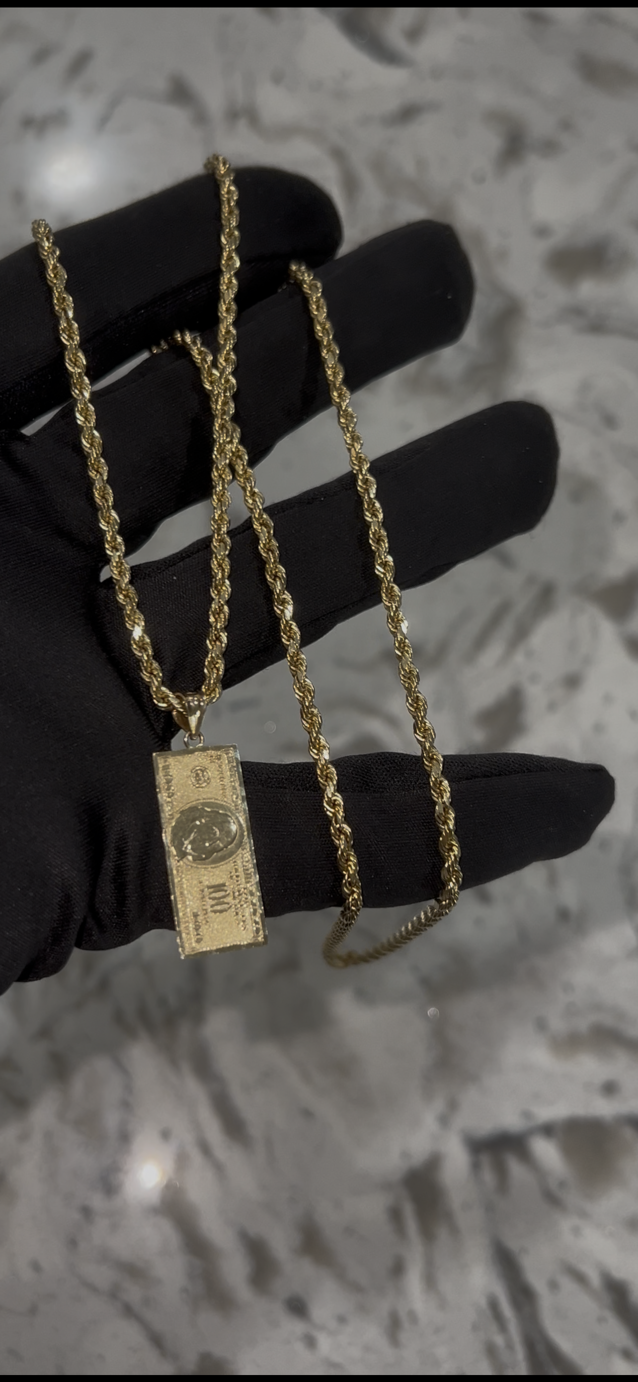 14k real gold 100bill chainset