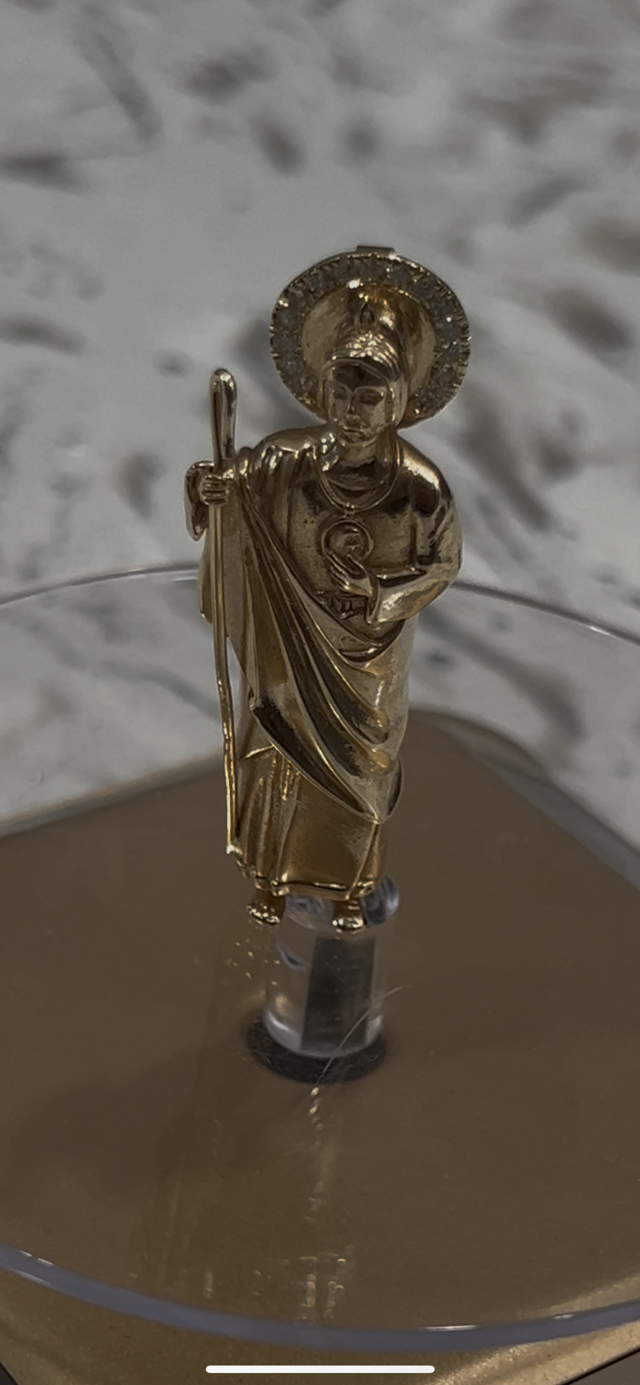 3D solid 14k San Judas pendant