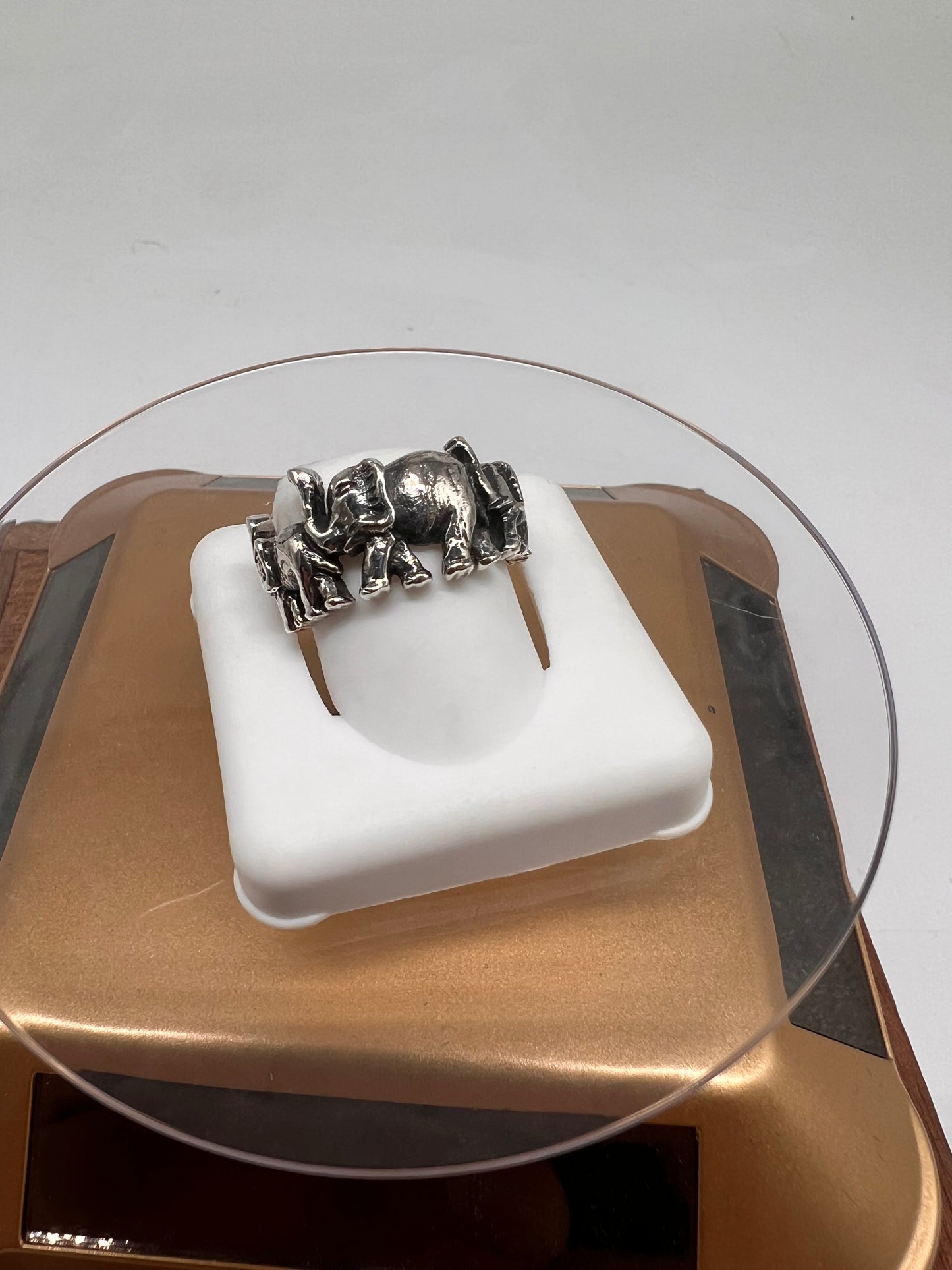 Lucky elephant ring real silver