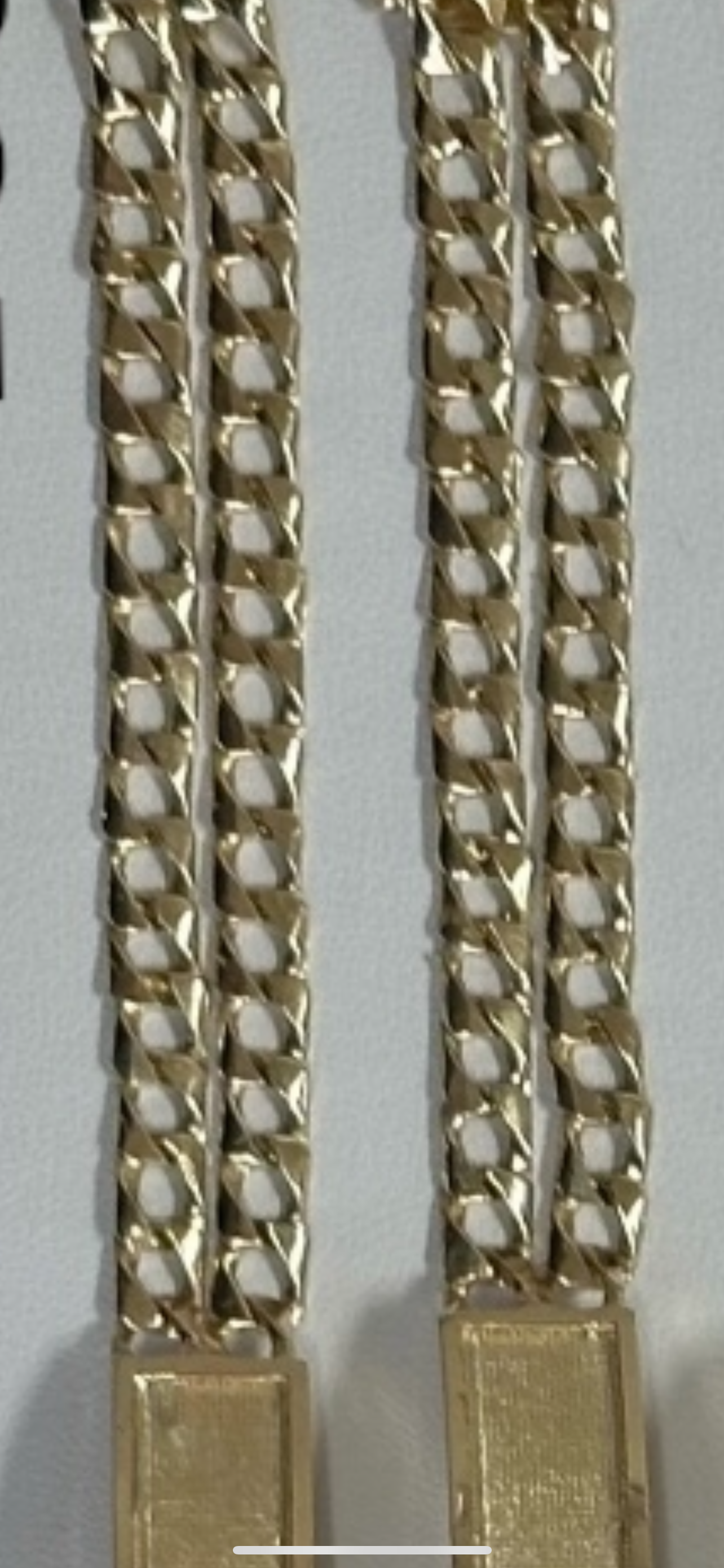 Double Row 14k real gold cuban Id Bracelet