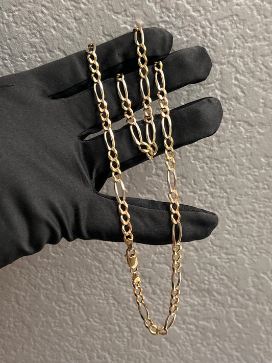 14k solid tri color figaro chain