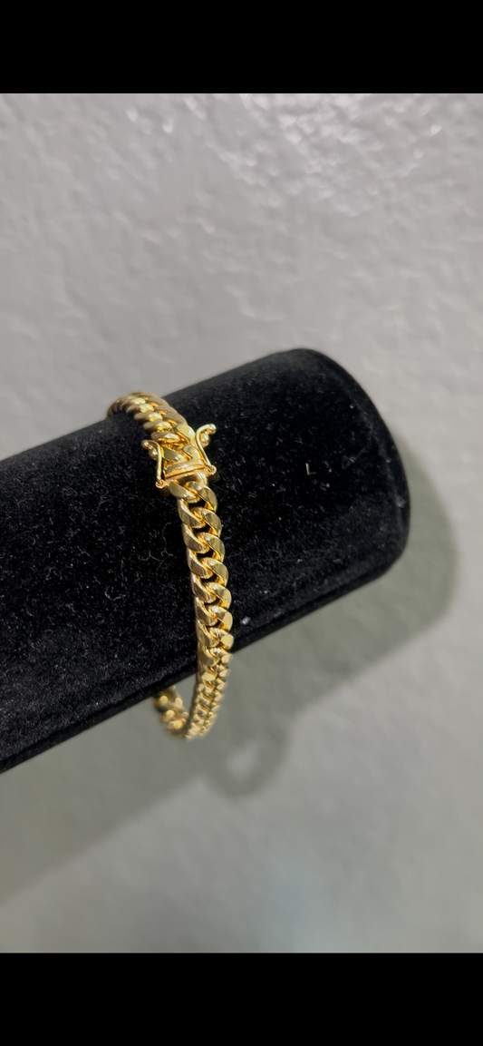 14k real Gold Miami cuban bracelet