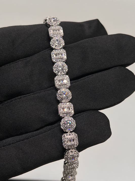 Flower set bracelet real silver