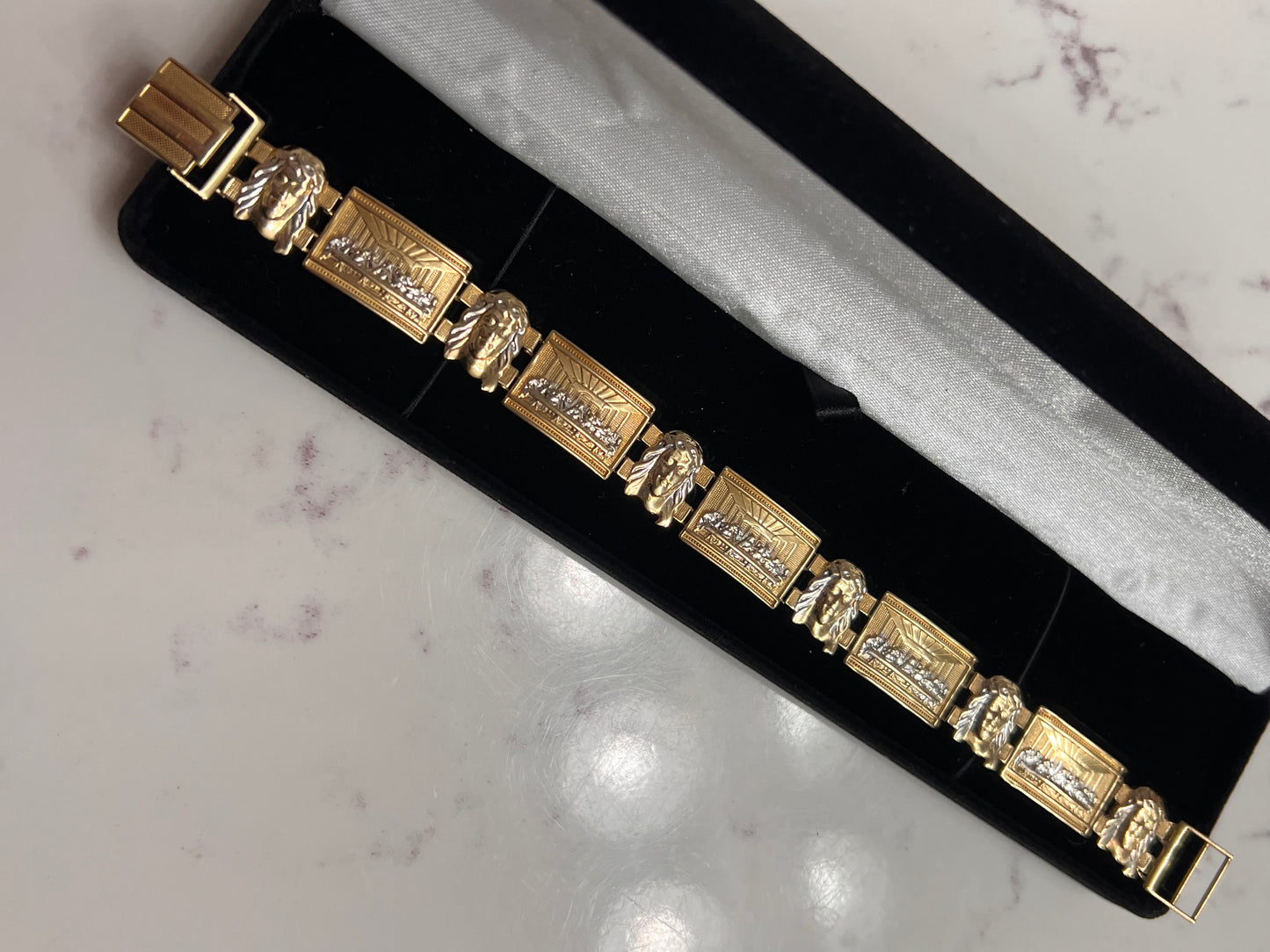 14k last supper bracelet very unique