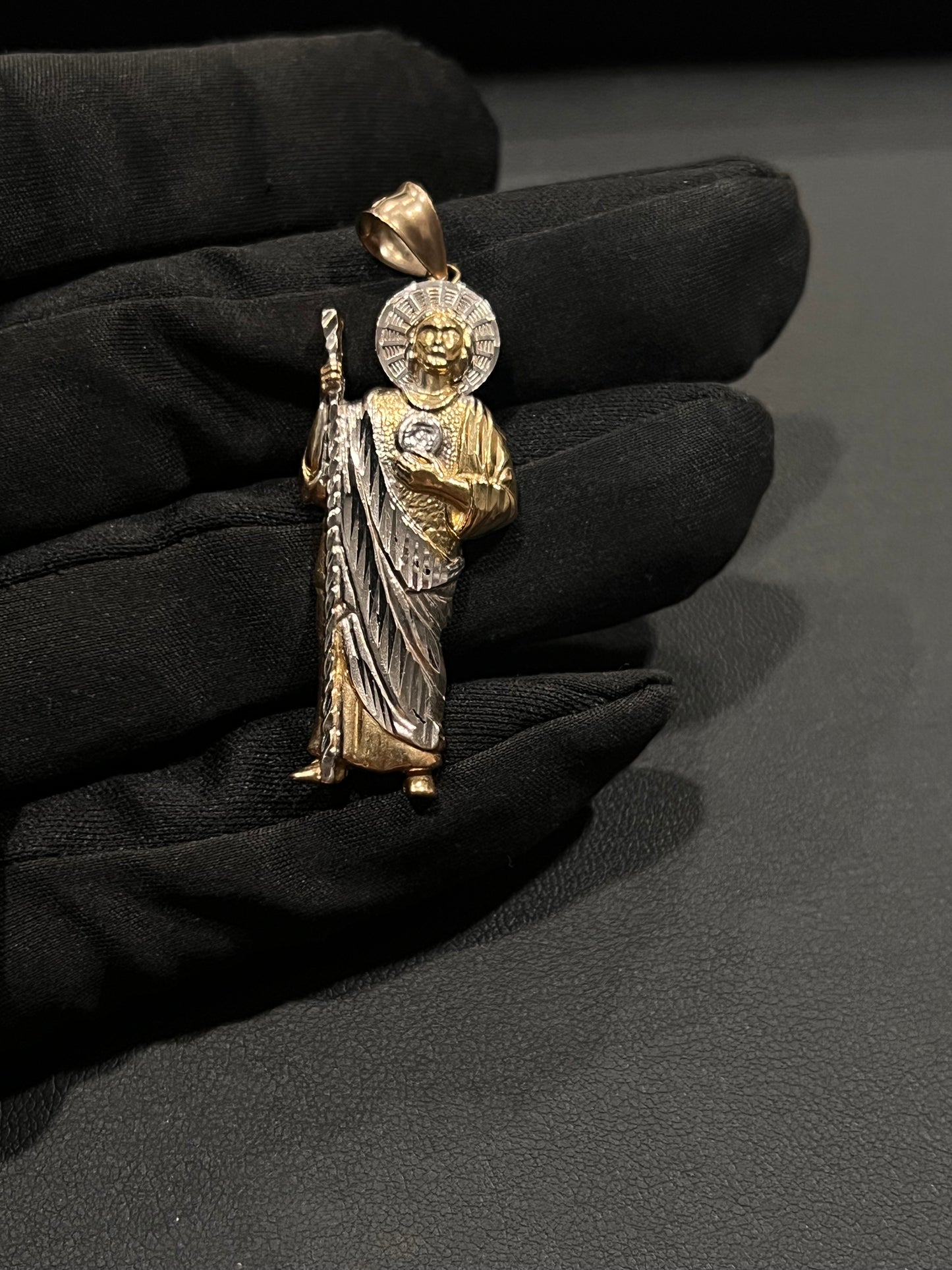 14k real gold two tone San Judas