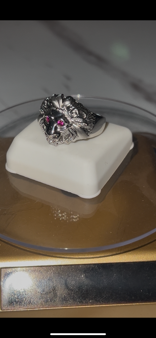Lion ring real silver