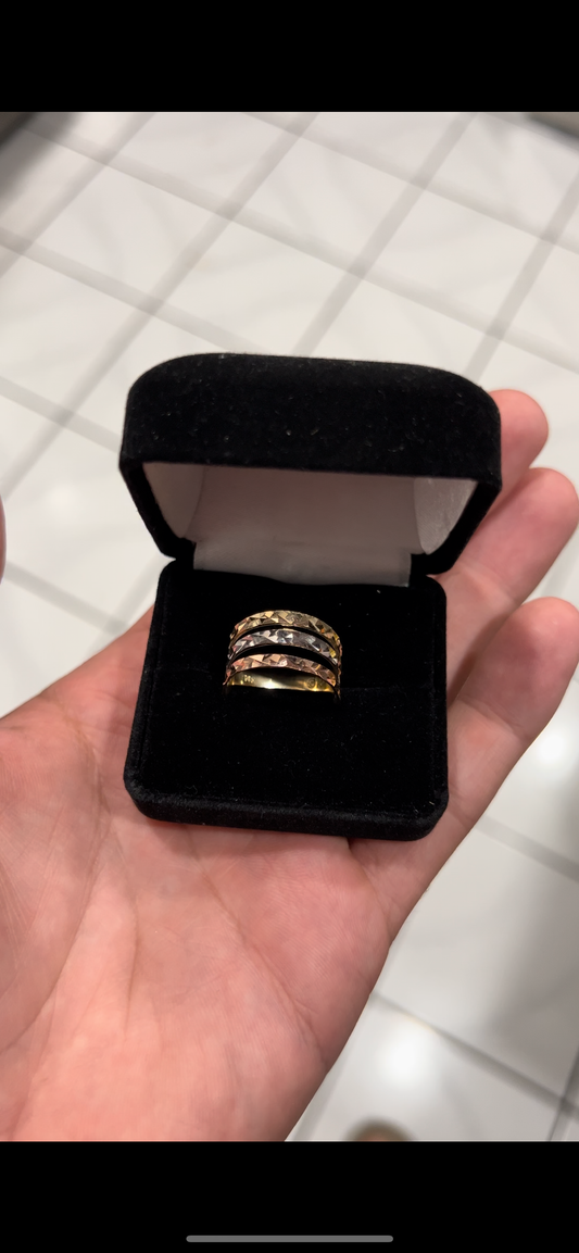 14k real gold fin de semana ring