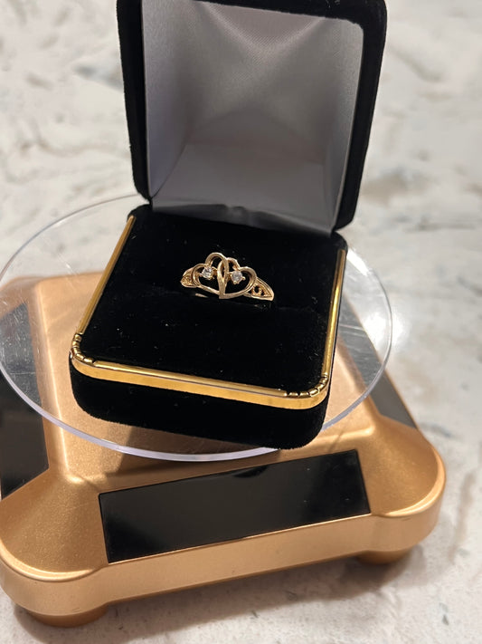 14k real gold heart ring