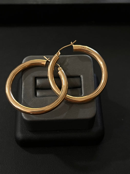 14k large plain hoops