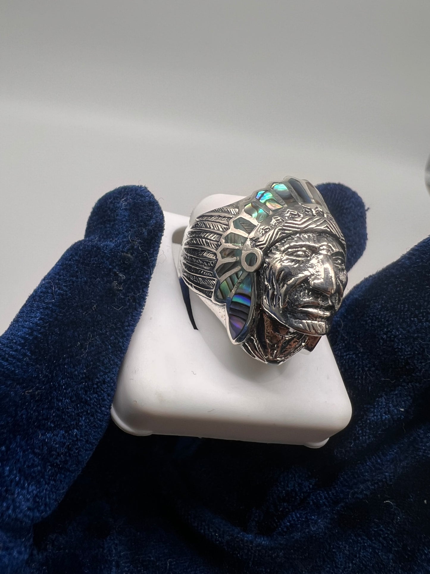 Indian head real silver ring