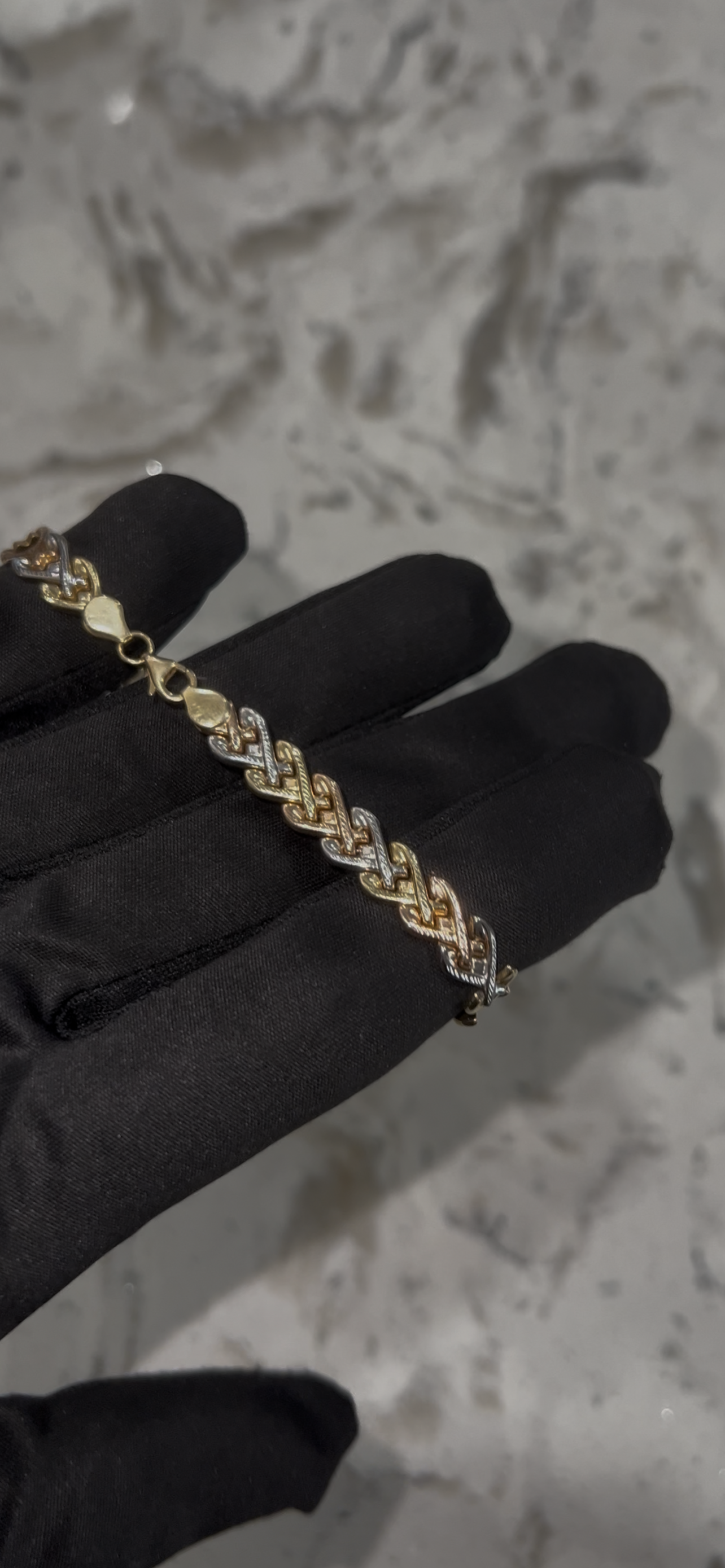 14k real gold tri color bracelet