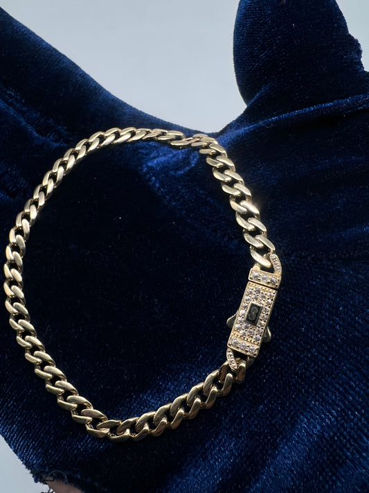 Mini cuban Bracelet 14k real gold