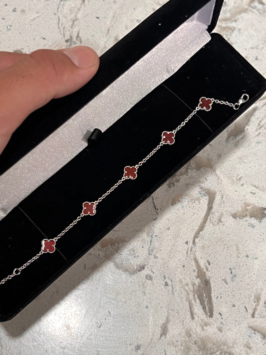 Small real silver red Van Cleef bracelet