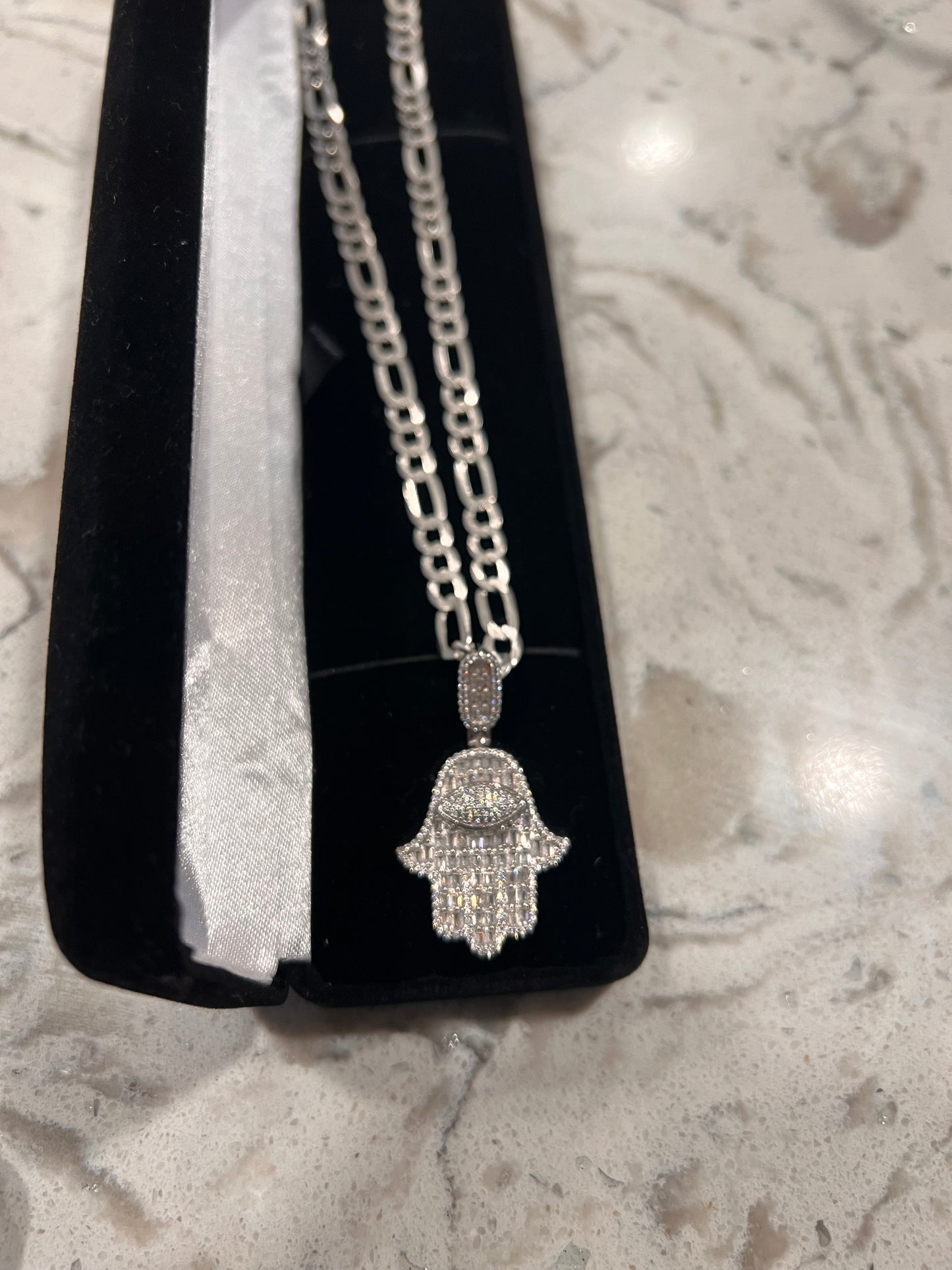 Real silver Hamsa set