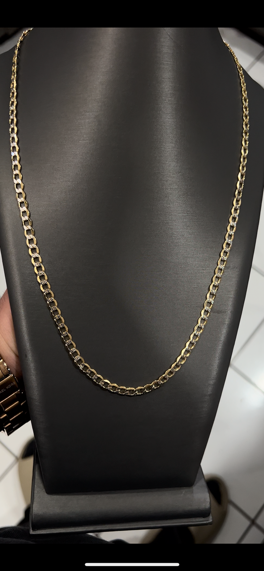 5.5mm cuban diamond cut 14k real gold