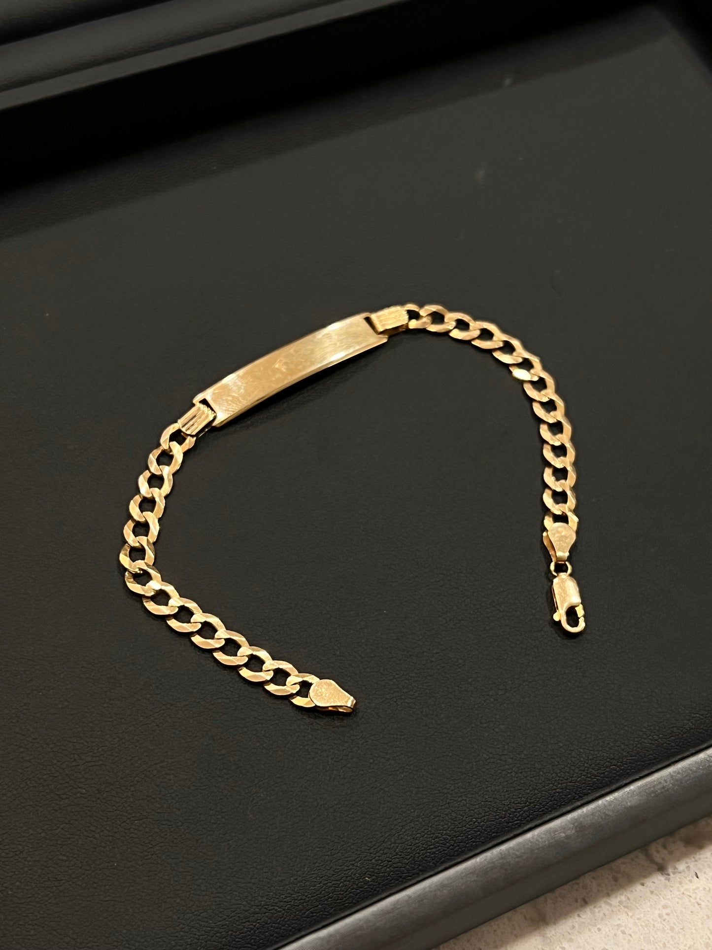 14k solid gold Id Cuban bracelet