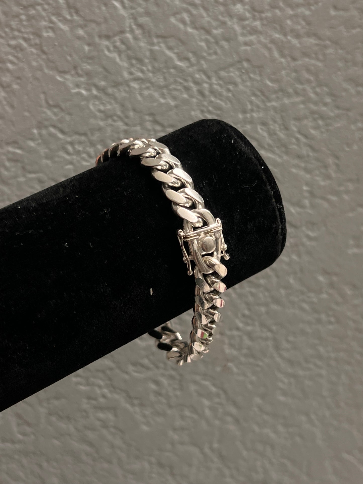 Real silver solid Miami cuban link