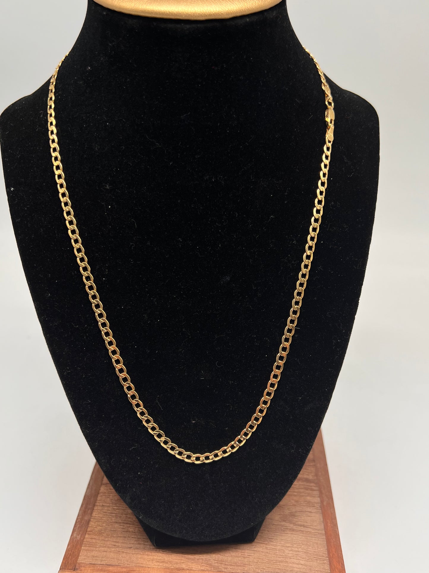 3.5mm 24inch cuban 14k real gold