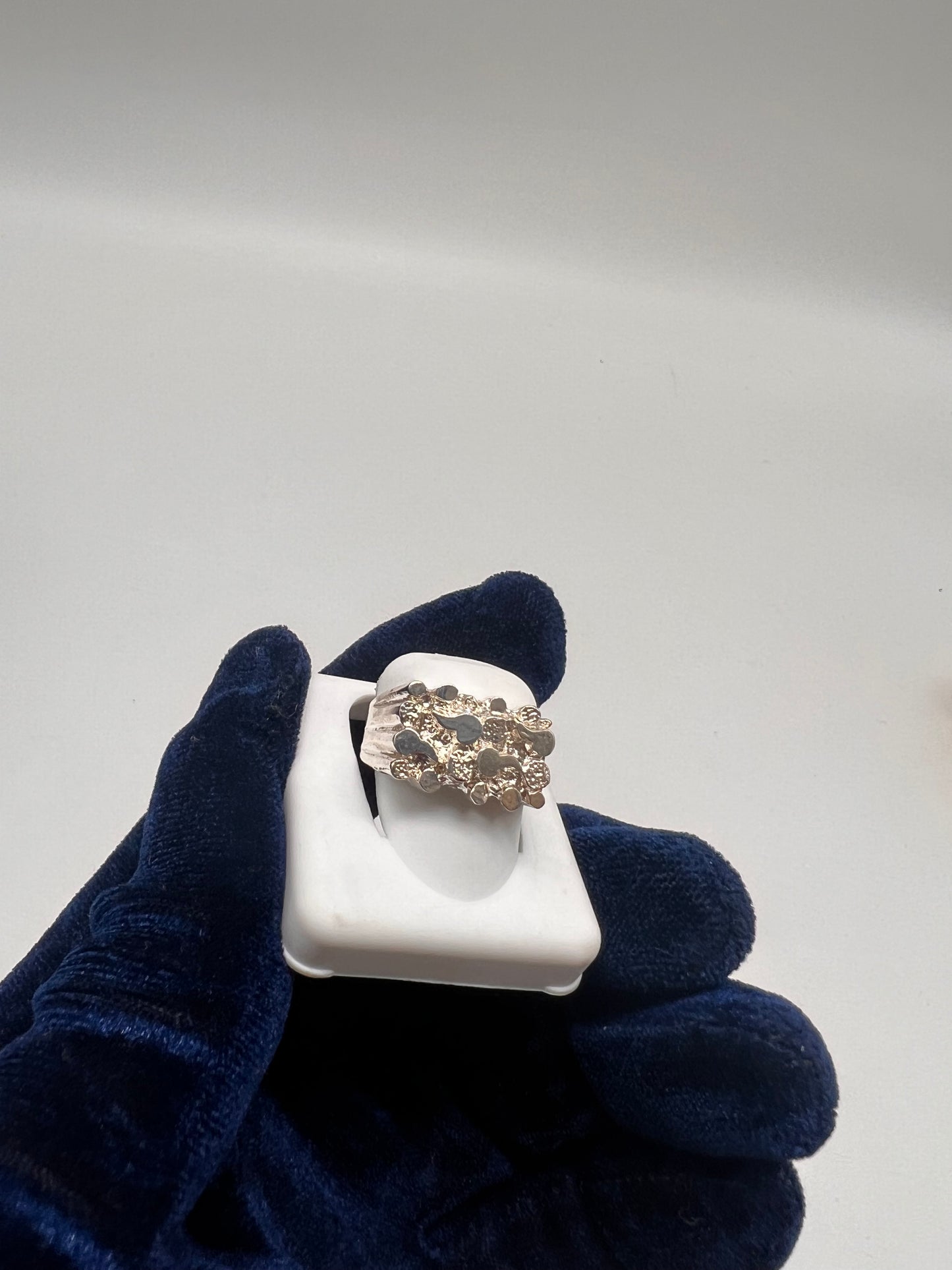 Nugget ring real silver