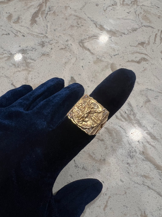 14k real gold centenario ring