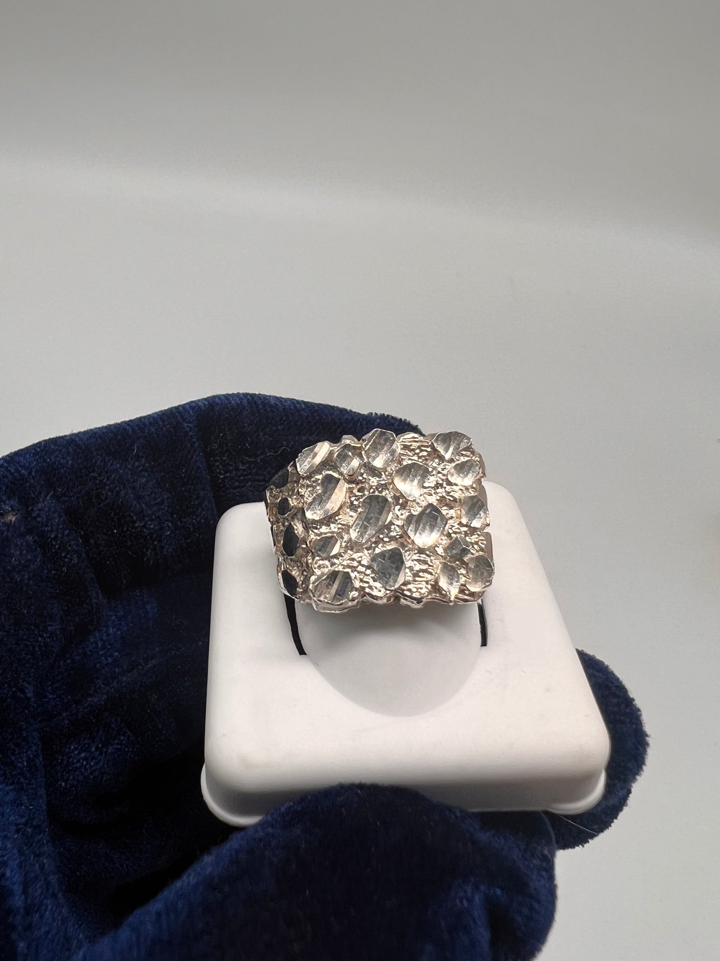 Real silver nugget ring