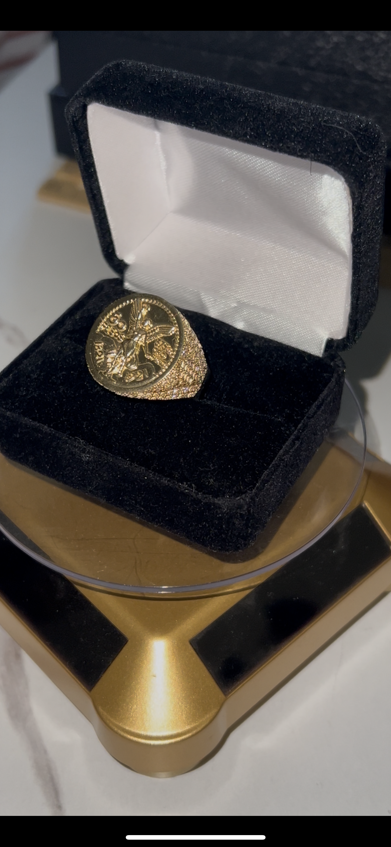 14k real gold centenario ring