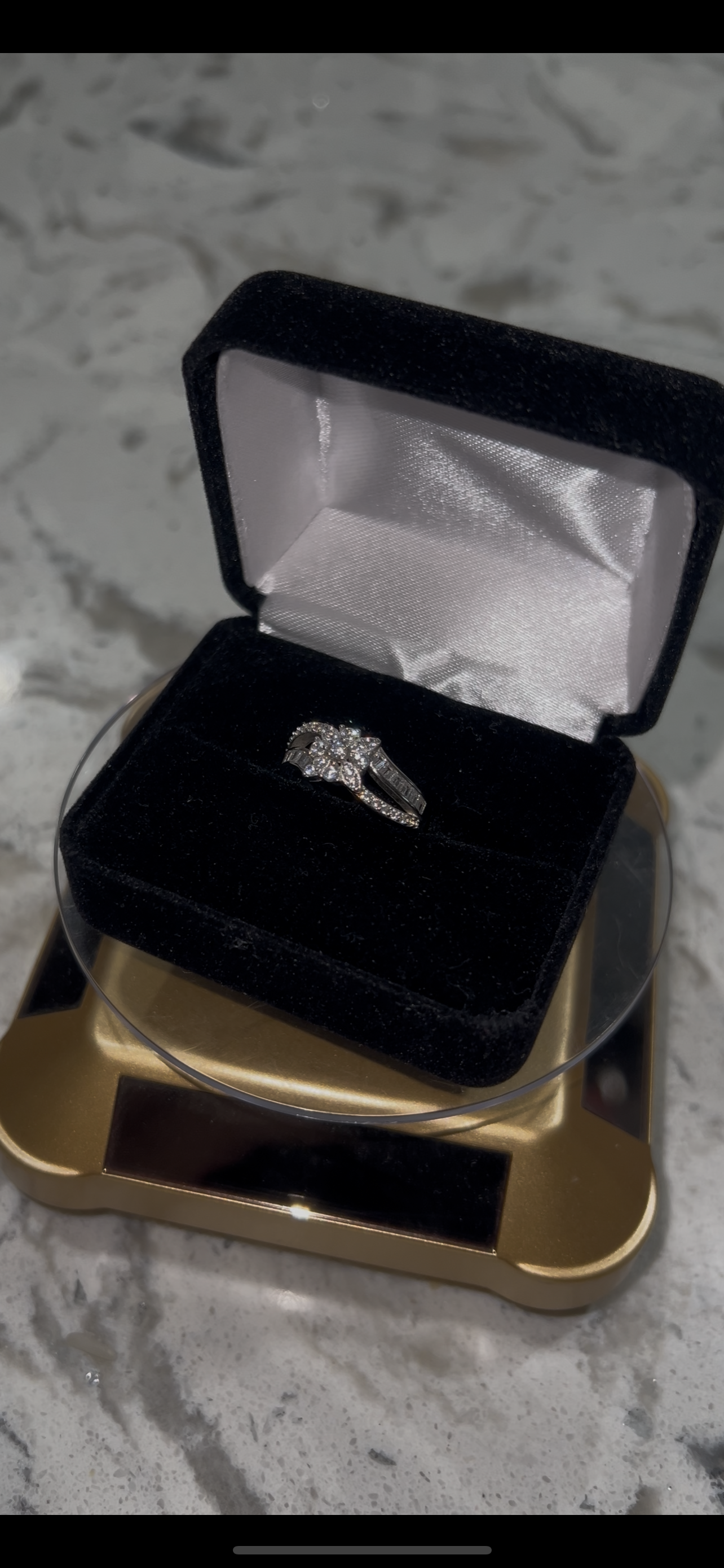 Real silver flower ring