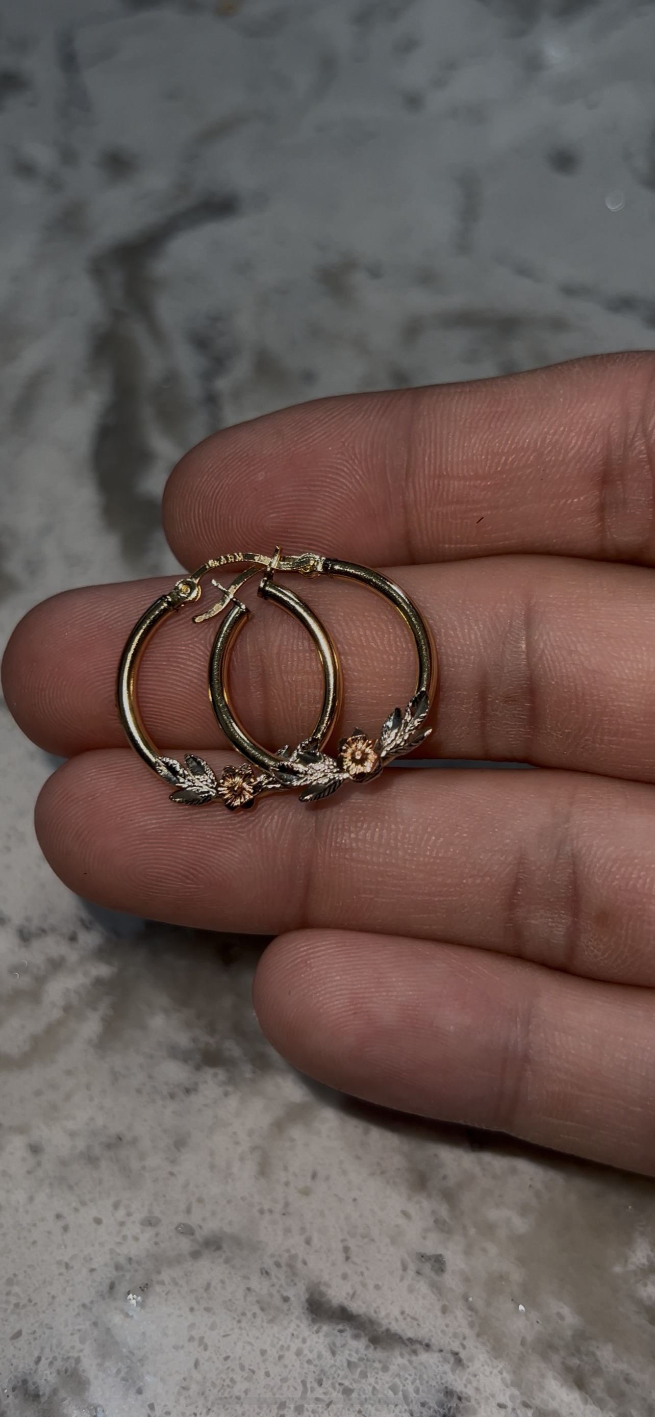 14k real gold rose hoops