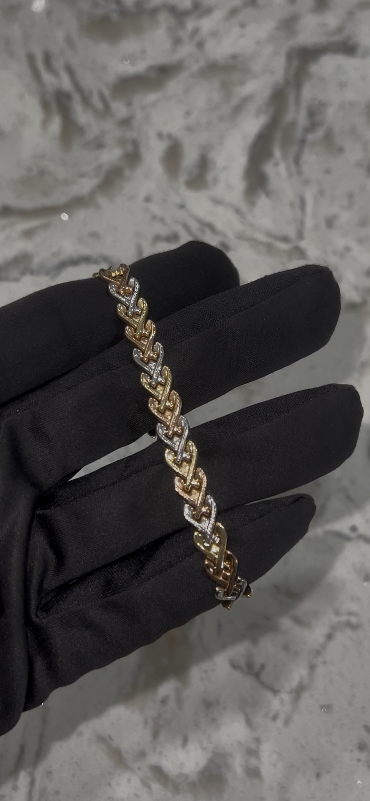 14k real gold tri color bracelet