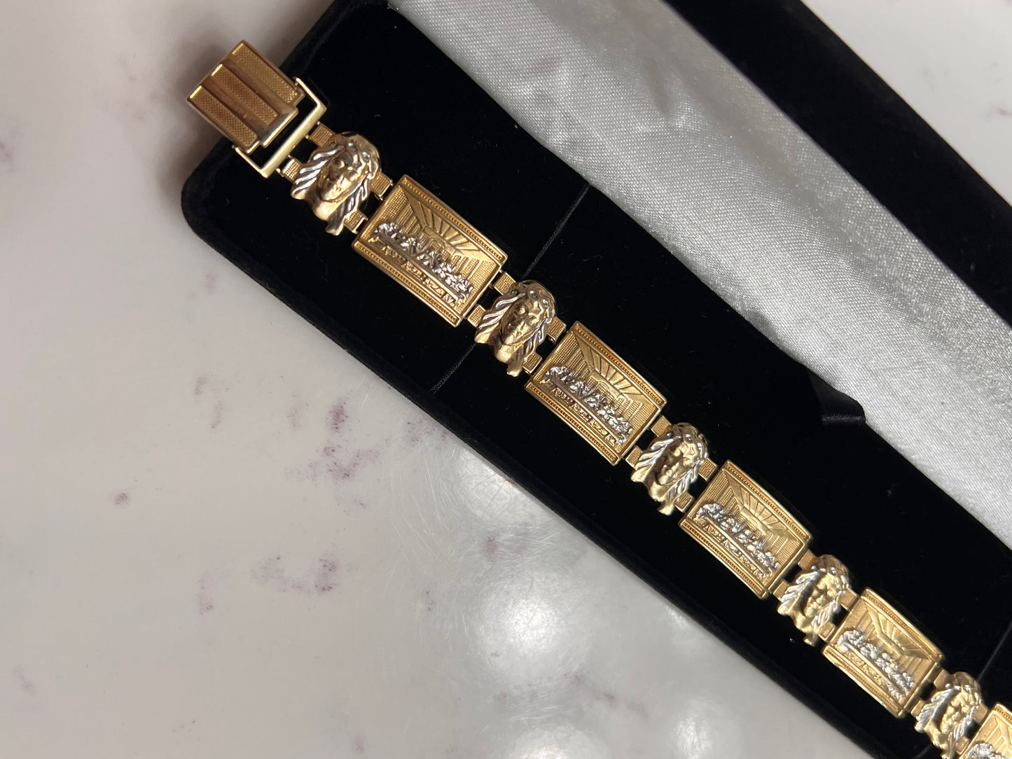 14k last supper bracelet very unique