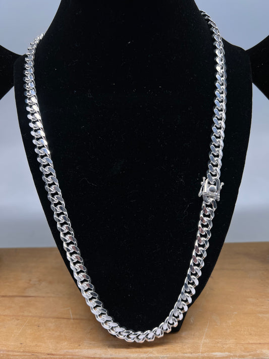 6mm Miami cuban chain real silver