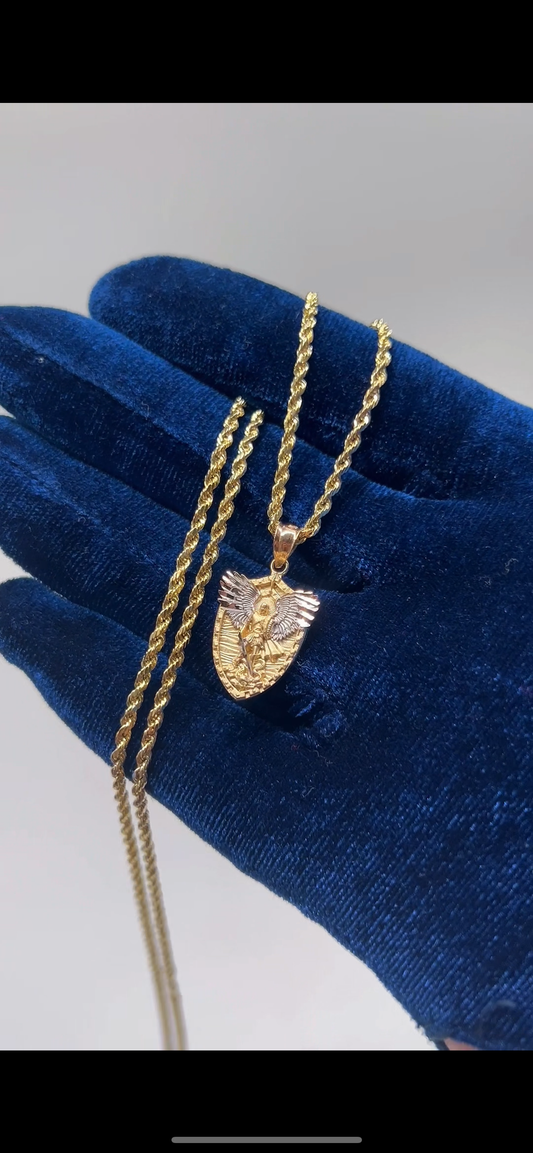 14k real gold Saint Michael
