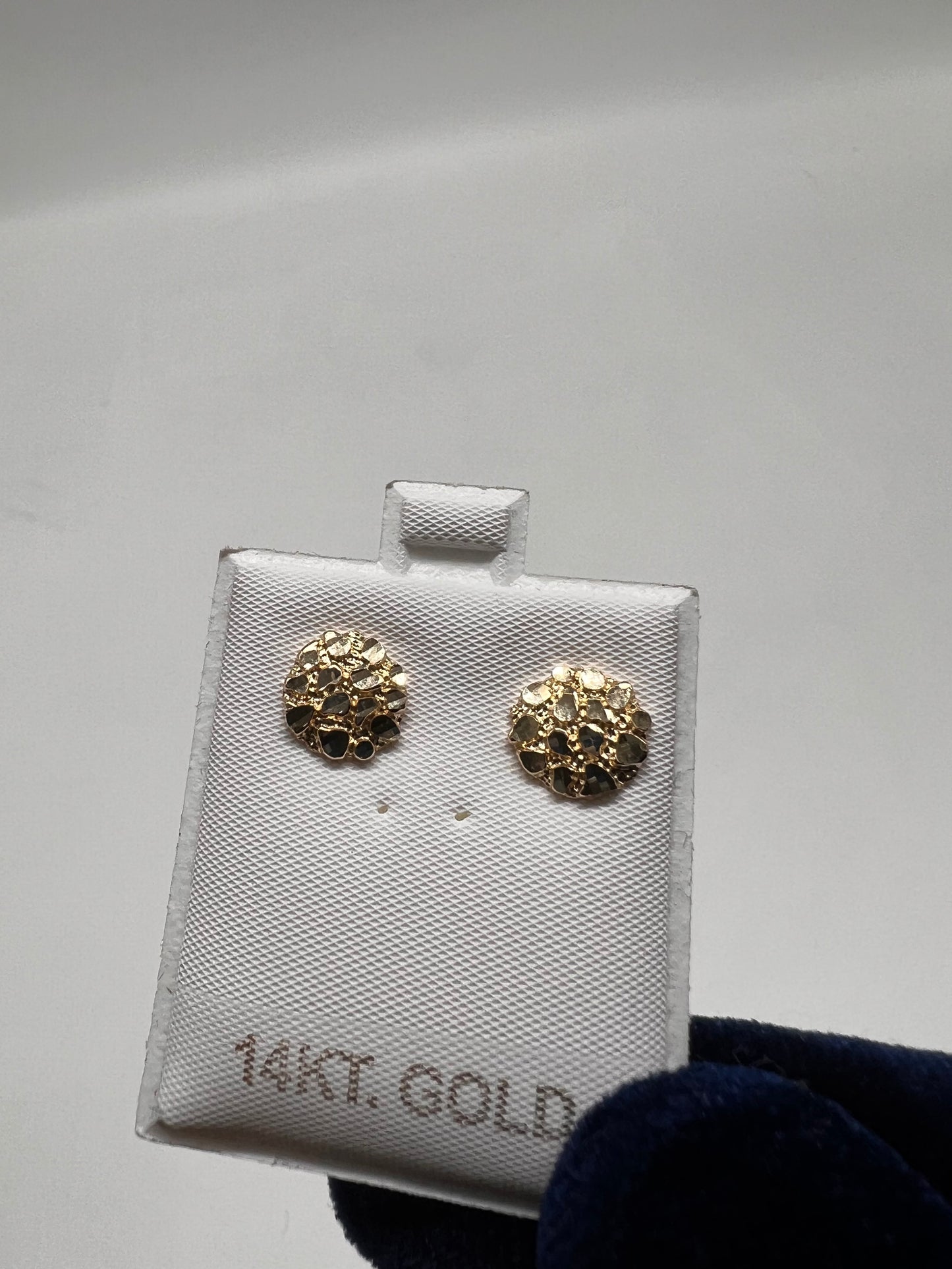 Medium nugget earrings 14k real gold