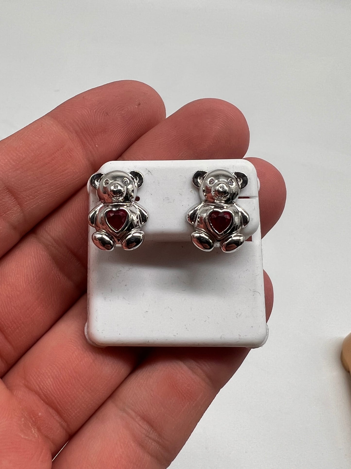 Bear earrings real silver