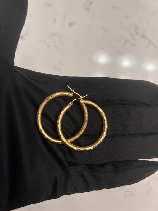 14k real gold large hoops