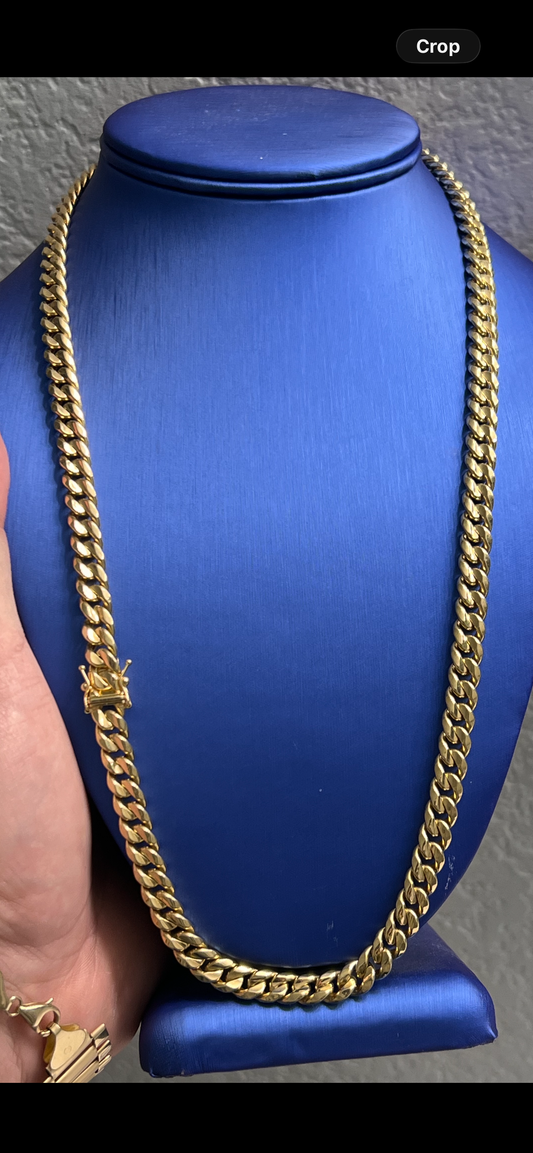 14k real gold Miami cuban link chain