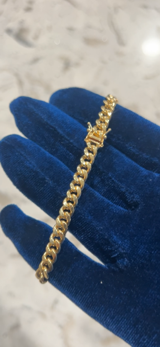 14k real gold cuban bracelet