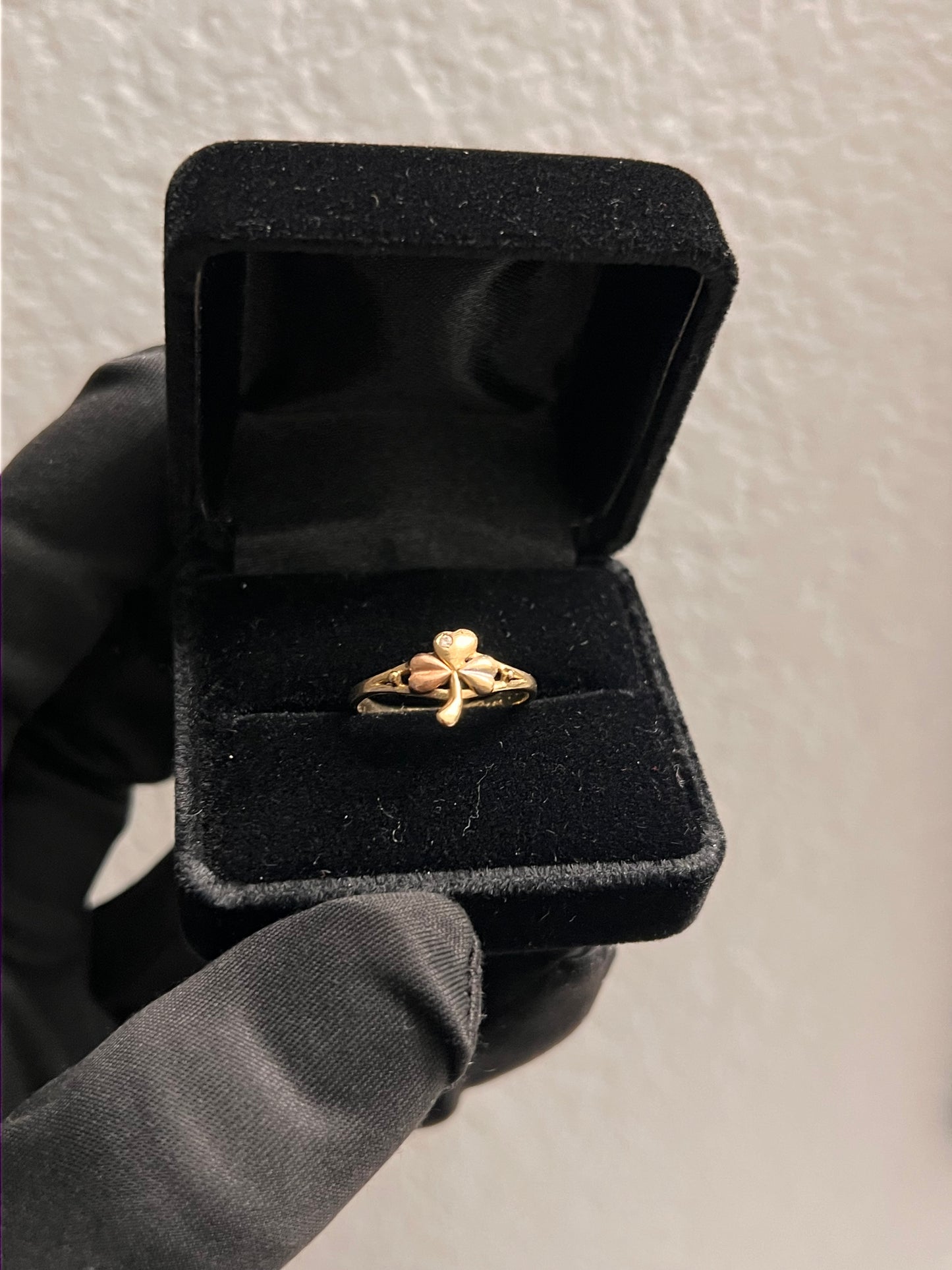 14k real gold clover ring