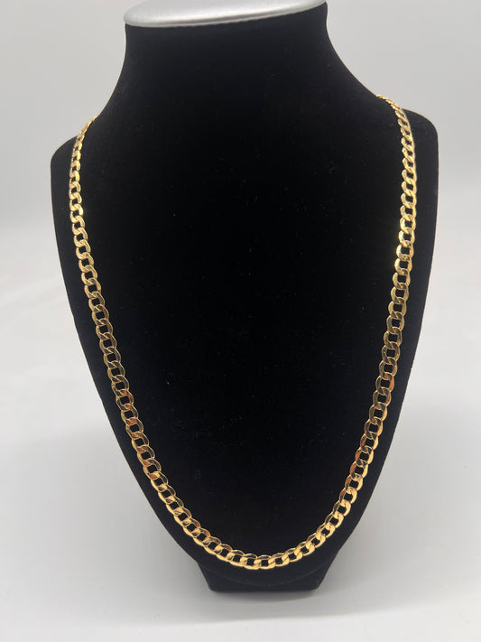 7mm 24inch cuban chain 14k real gold