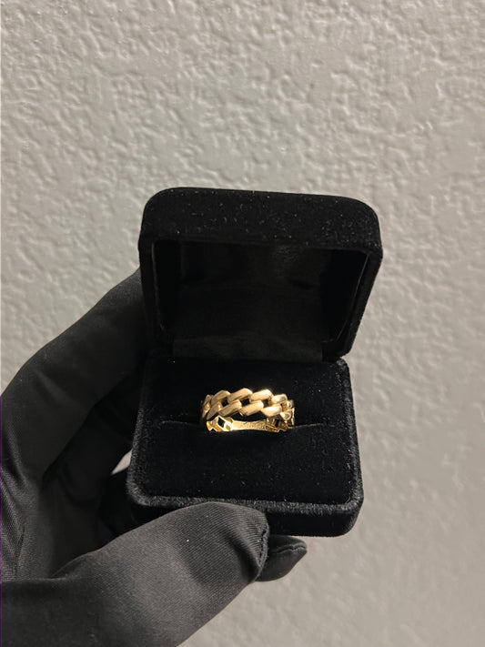 Jagged Cuban link ring