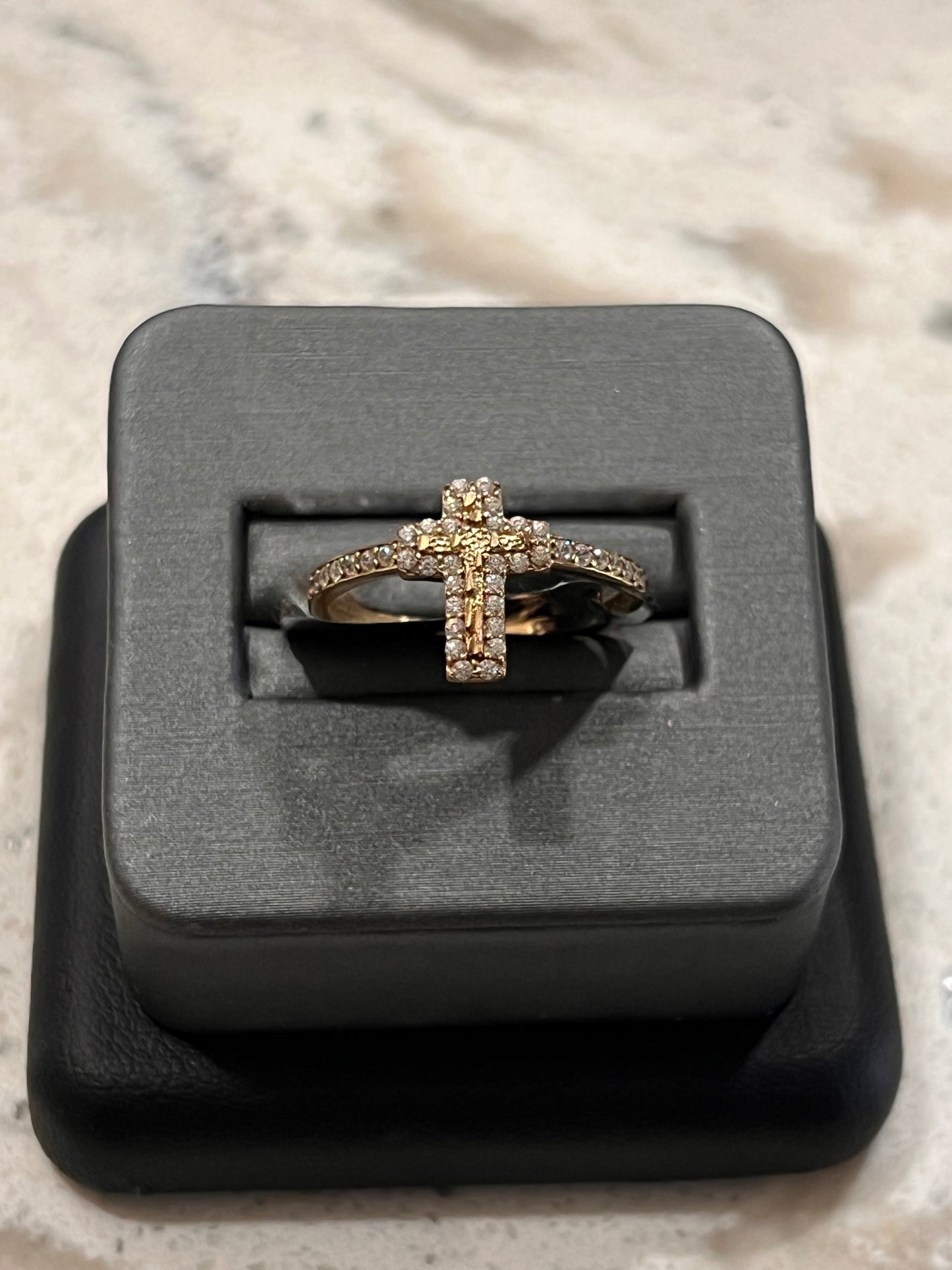10k real gold cross ring