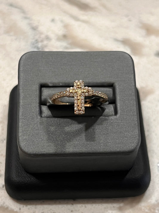10k real gold cross ring