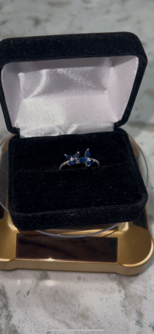 Real silver butterfly ring
