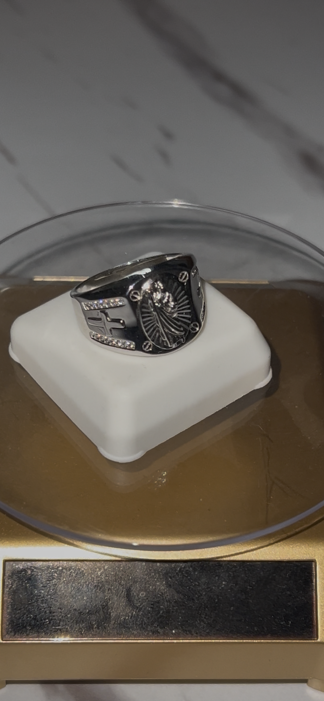 San Judas real silver ring